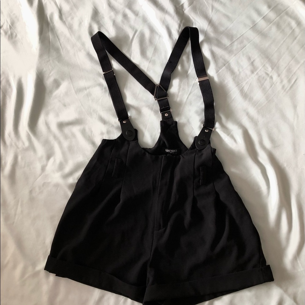 High waist Suspender shorts